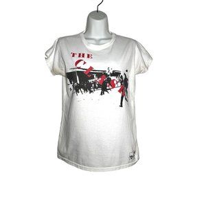 The Clash Band Tee Police Riot white Black Red  T-shirt Women's Medium